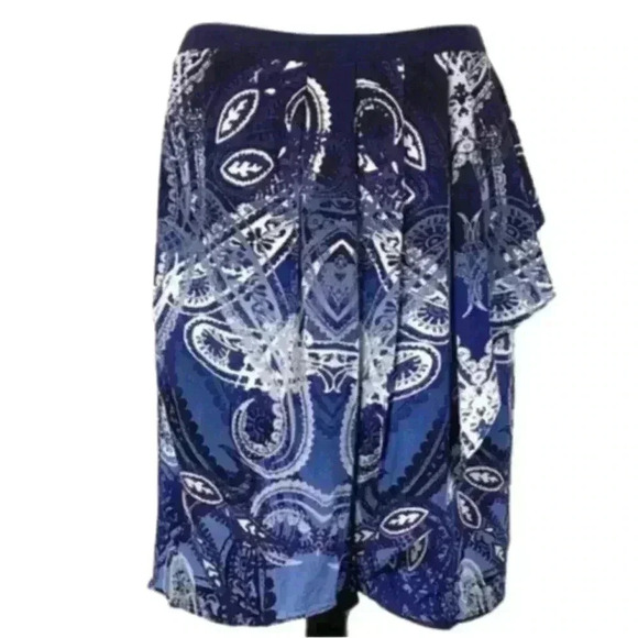 Peter Nygard skirt size 10 tapestry faux wrap - Picture 7 of 8